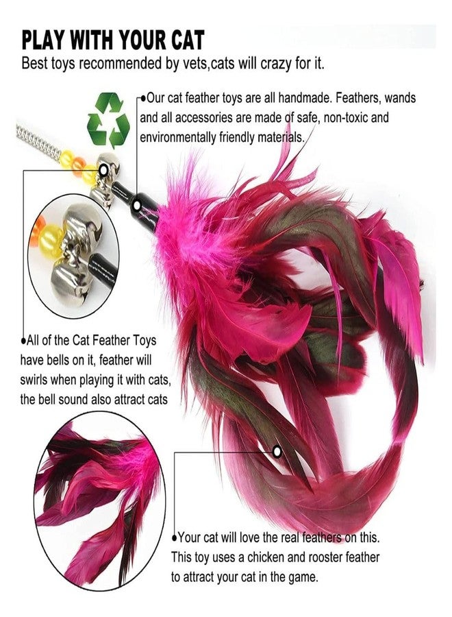 PET FUN عصا مداعبة القطط التفاعلية من بيت فن | مجموعة ألعاب عصا الريش الممتعة للقطط الصغيرة والكبيرة، عصا لعب مداعبة القطط مع جرس للتمرين واللعب الممتع في الأماكن المغلقة (عبوة من قطعة واحدة) - Image 3